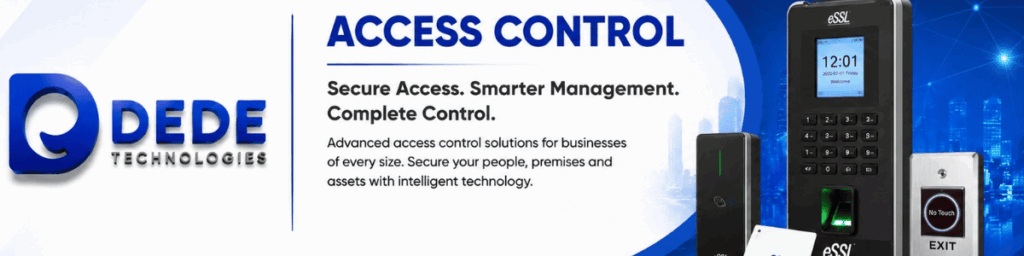 Access Control System in Chennai with biometric, RFID card and smart door access solutions by DEDE Technologies