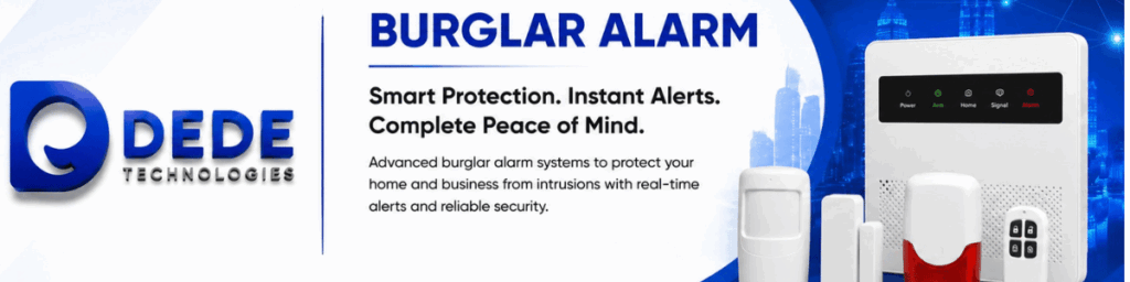 Burglar Alarm System in Chennai with intrusion detection, motion sensors and instant mobile alerts by DEDE Technologies